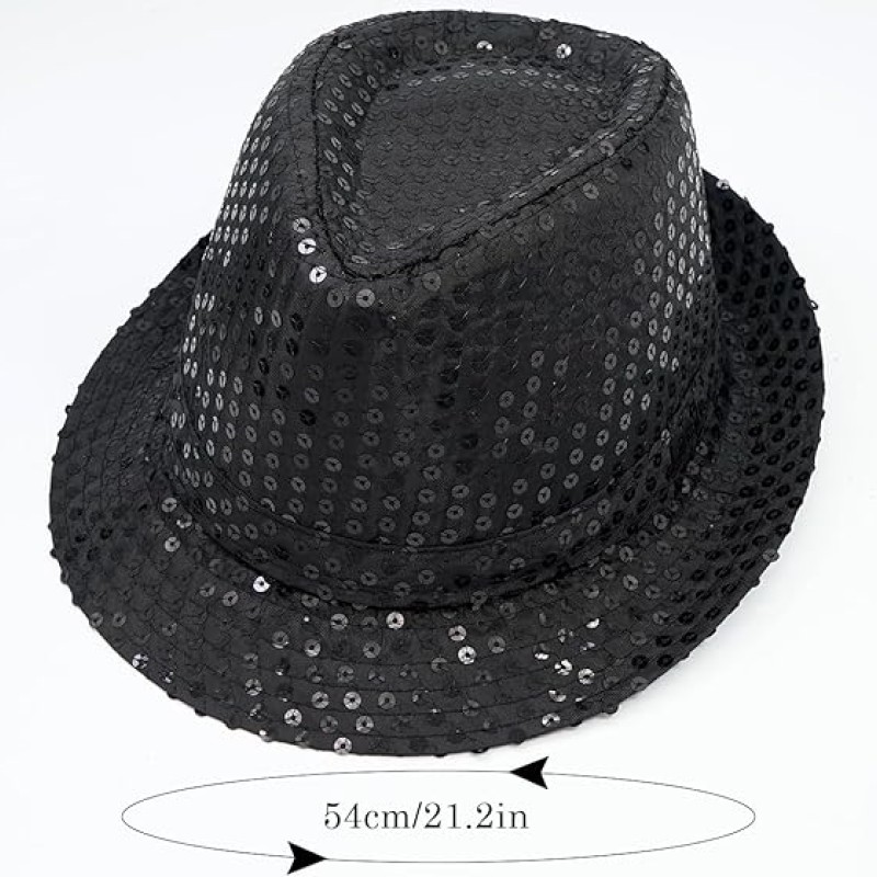 Sequins Fedora Hat for Boy Girls Western Jazz Dance Hat