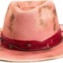 RUEDIGER Retro Wide Brimmed Stiff Fedora Men's and women's Hats,100% Wool Classic Felt Hat,Distressed/Burned Handmade